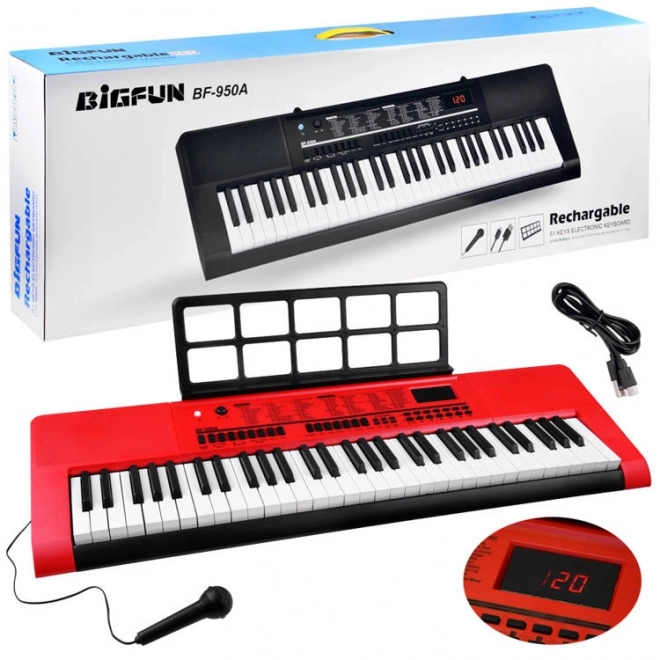 Large Electronic Keyboard 61 Keys with Microphone