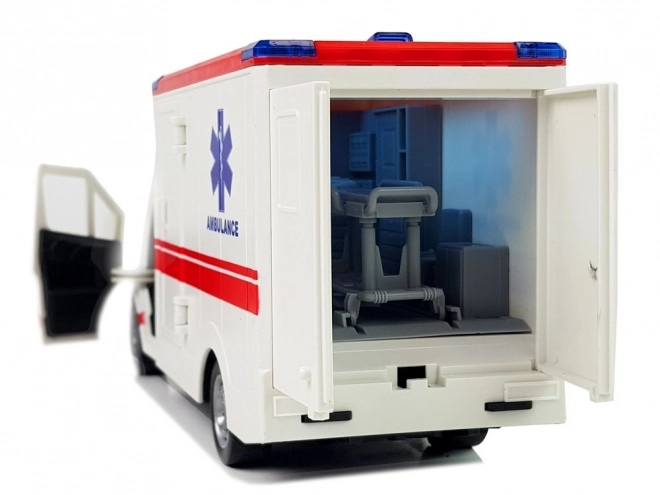 Friction-Powered Ambulance Toy with Sound and Lights