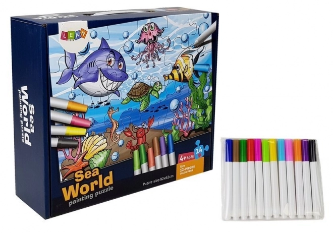 Colorable Water World Puzzle for Kids