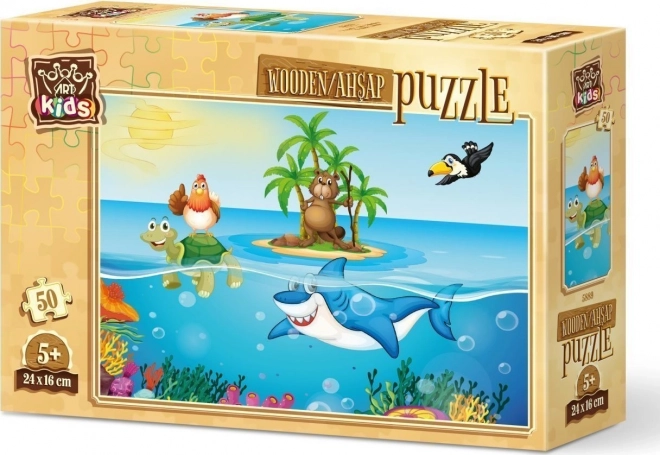 Art Puzzle Chick on Vacation Wooden Puzzle