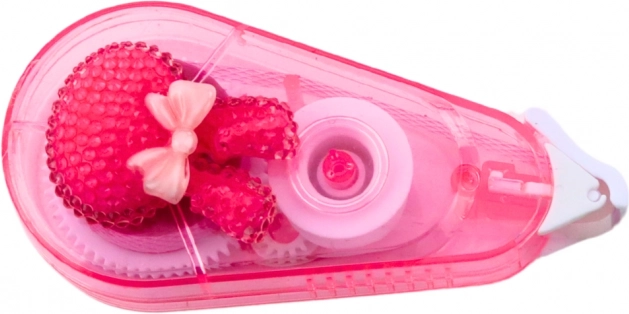 Corrector in pink tape with decoration