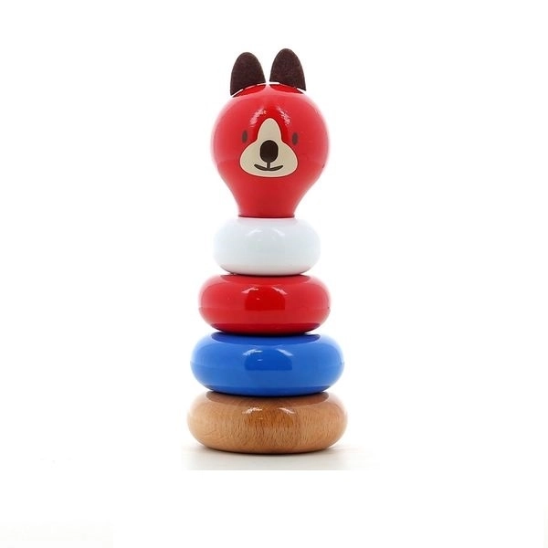 Wooden Stacking Tower Dog Lucien