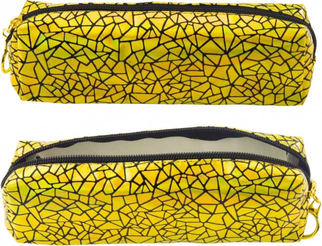 Golden holographic pencil case one-compartment