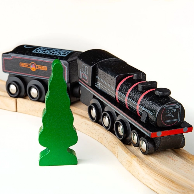 Bigjigs Rail Wooden Replica Locomotive Black 5 Engine