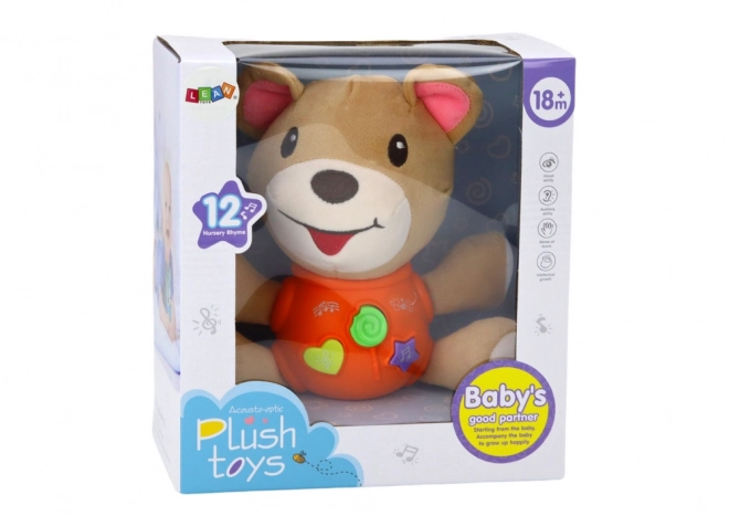 Interactive Orange Plush Teddy Bear