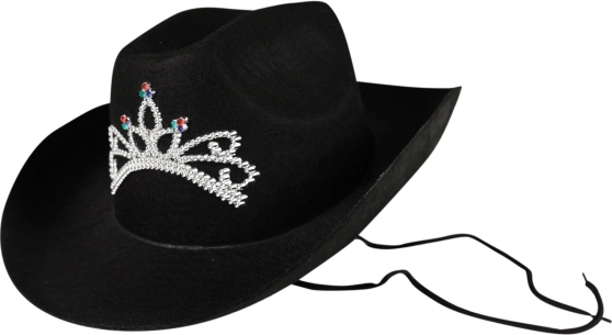 Black Cowboy Hat with Crown for Ladies