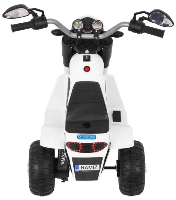 Children's Electric Ride-On MiniBike with LED Lights and Sounds - White