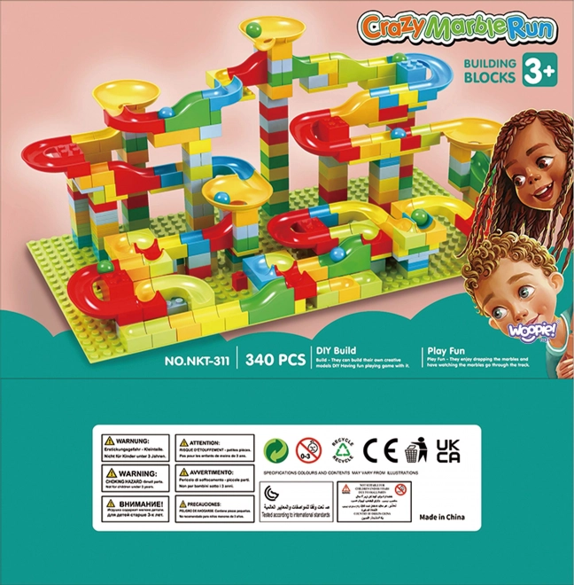 Ensemble de construction WOOPIE Piste à billes 340 pcs