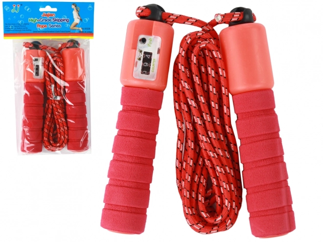 Red Jump Rope with Counter and Adjustable Length