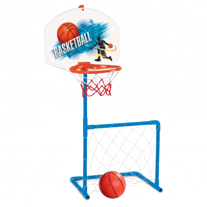 Ensemble sportif 2 en 1 avec panier de basketball et but de football Woopie