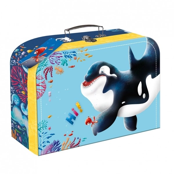 School Paper Suitcase with Orca Design