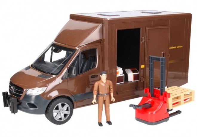 Bruder UPS Mercedes-Benz Sprinter with Figure and Accessories