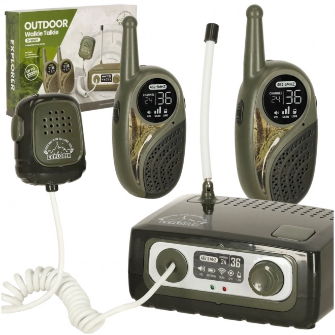 Walkie Talkie Set with Base Station for Kids