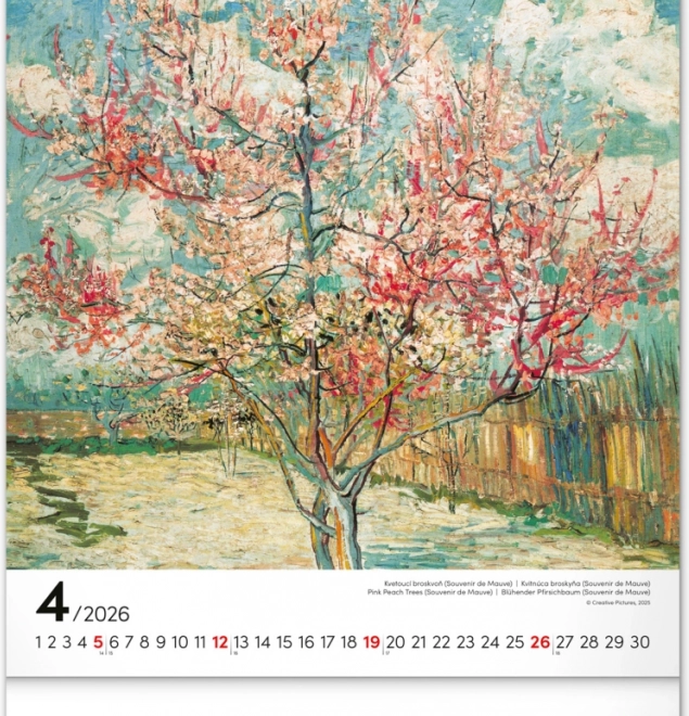 Calendario da parete Vincent van Gogh 2026