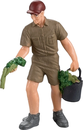 Kmet z vedrom in zelenjavo