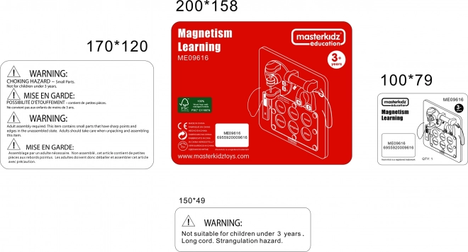 Tabellone educativo a parete sull'attrazione magnetica Masterkidz