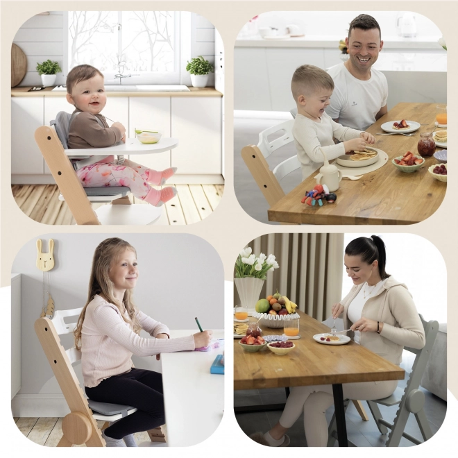 Wooden High Chair Clipp & Clapp Grey