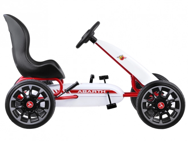 Abarth Pedal Go-Kart with Large Foam Wheels – white