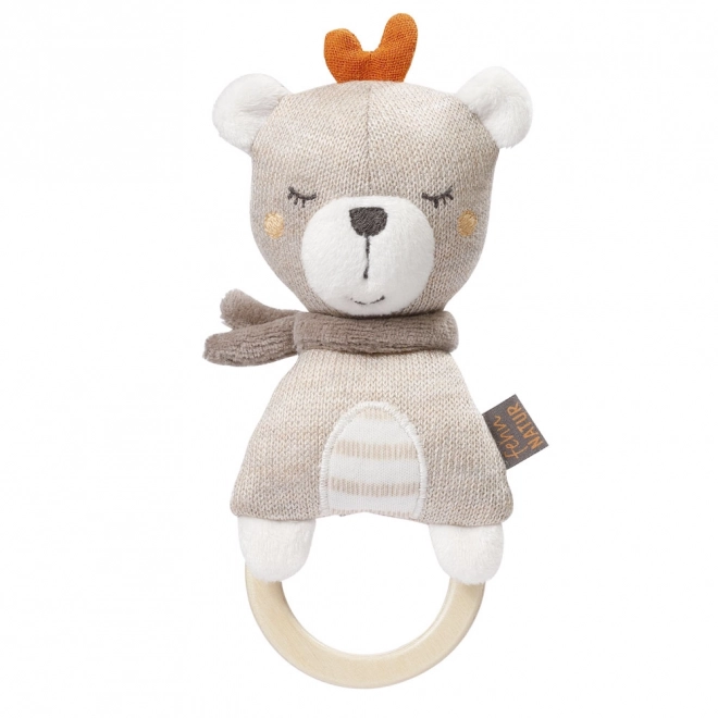 Soft Teddy Bear with Wooden Holder