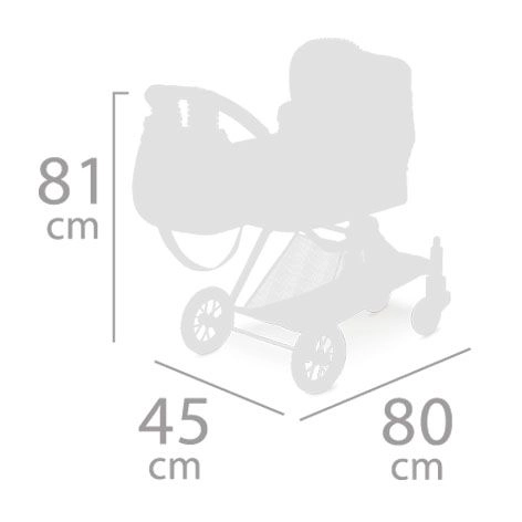 DeCuevas 3-in-1 Doll Stroller XL with Bag Classic Gold