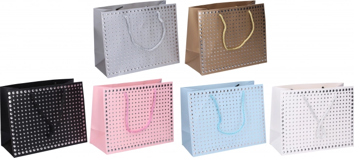 Gift paper bag with universal design, size S, 23 × 18 × 10 cm