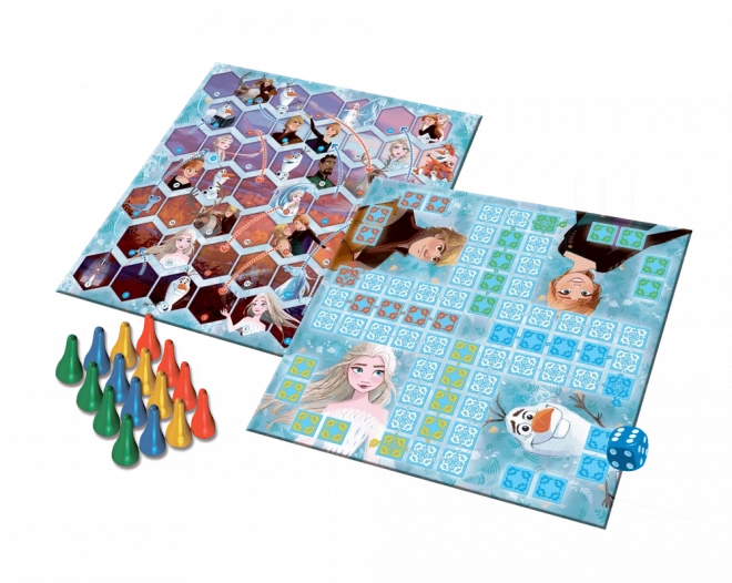 Soubor her 2v1 Člověče, nezlob se, Hadi a žebříky Frozen II/Ledové království II v krabici 24x24x5,5