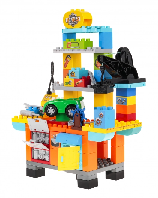 Construction Blocks Workshop for Kids 3+ with Car, Tools, and Accessories