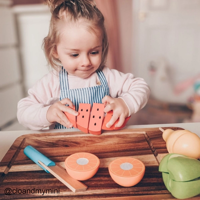 Wooden Cutting Fruit Set with Apron