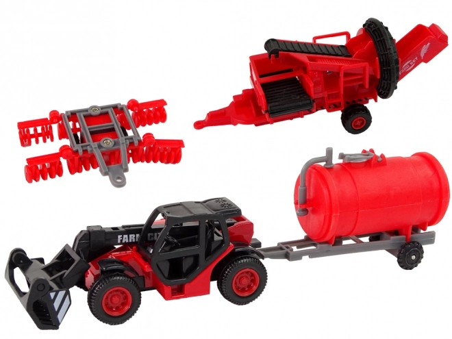 Farm Vehicle Set with Metal Tractors