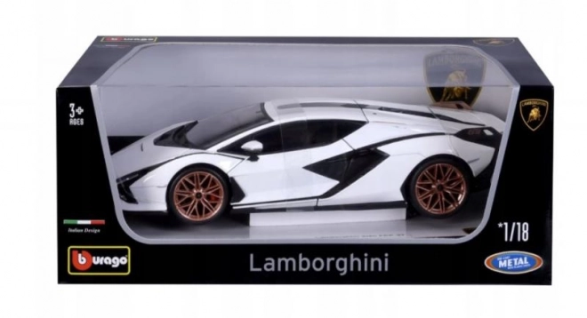 Bburago Lamborghini Sián FKP 37 1:18 Scale Model - White/Black