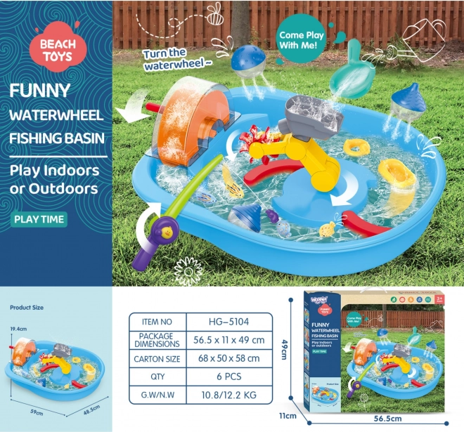 Giocattolo d'acqua Woopie con ruota e pesca 2in1