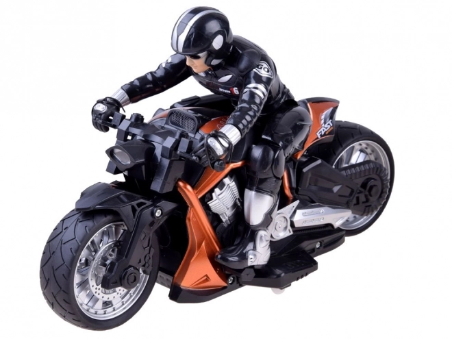 Remote Control Sports Motorcycle with Rider – orange