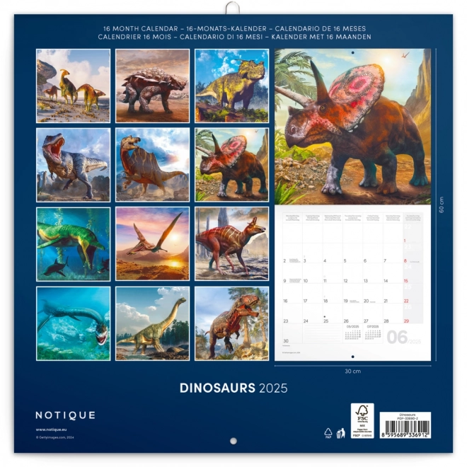 Dinosaur Calendar 2025