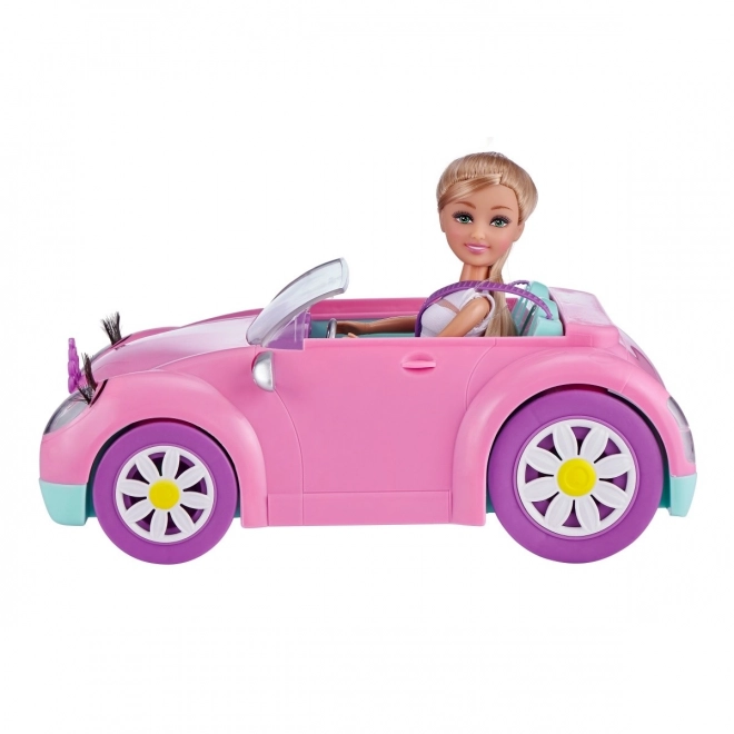 Convertible Doll Set 10.5 inch Pink Car