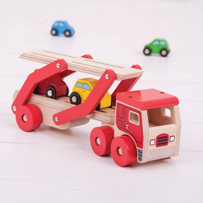 Wooden Toy Truck with Cars