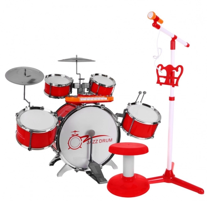 Children's Musical Set: Drum Kit, Keyboard & Microphone with Sounds and Lights