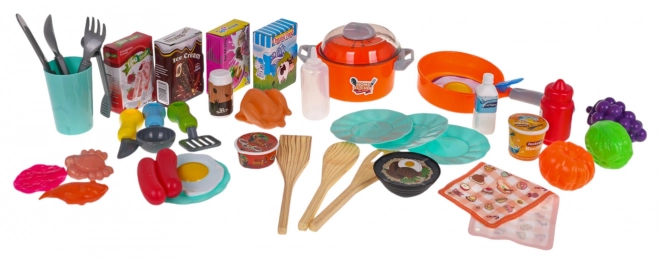 Children's Multifunctional Kitchen Playset with Light, Sound, Water, and Steam