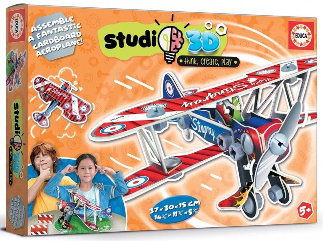 Educa Studio Biplane 3D Model Kit