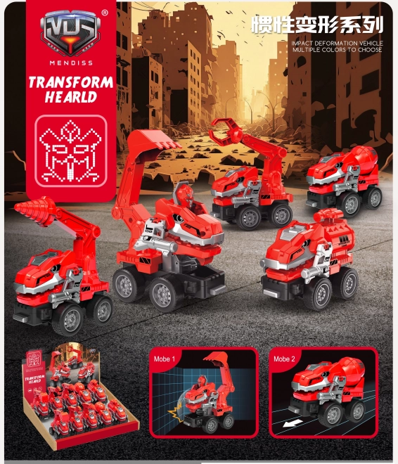 Firefighting Dino Auto-Robot Toy