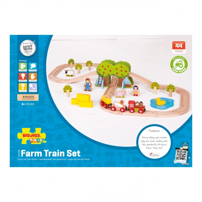 Bigjigs Rail Wooden Farm Train Set