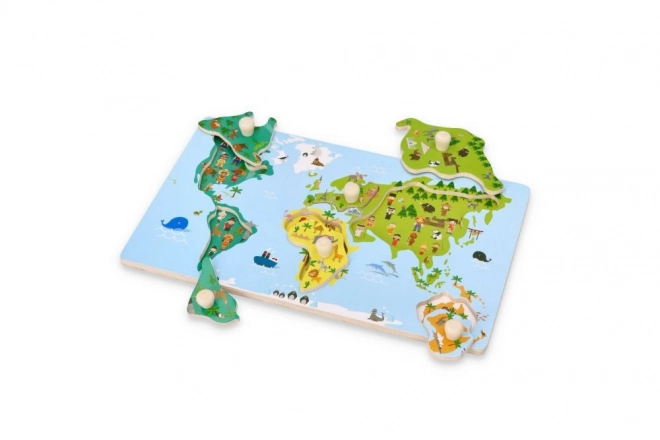 World Map Puzzle with Handles