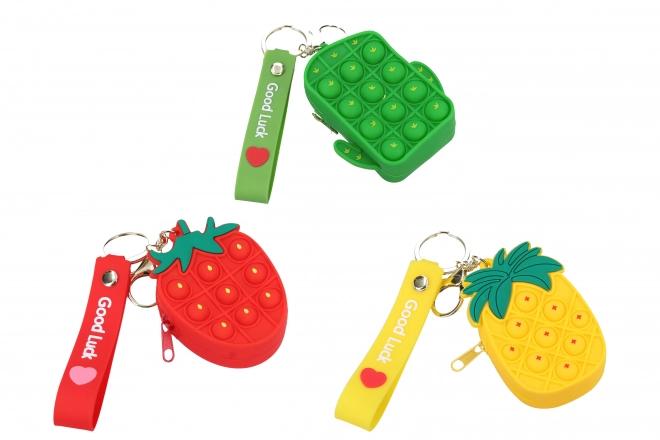 Pop It Bag with Fruit Keychain