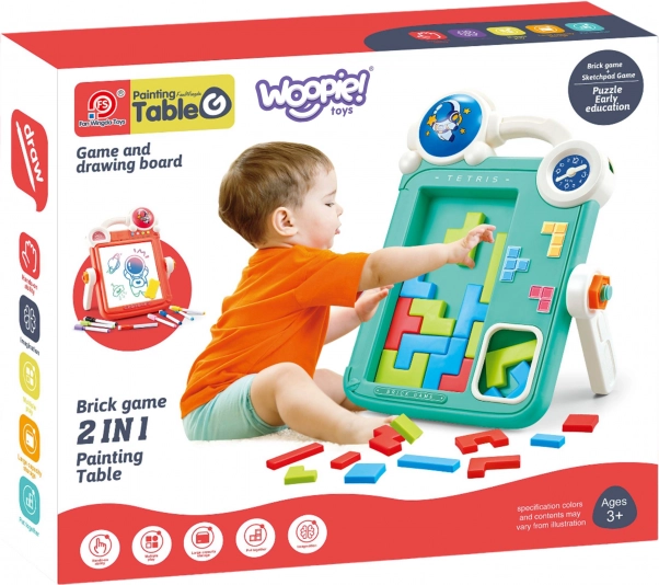 Beidseitige Tafel zum Zeichnen und Tetris-Spiel 2-in-1 Orange