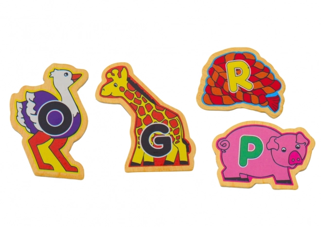 Wooden Magnet Set: Letters, Animals & Objects