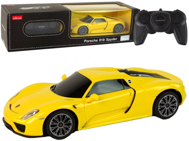 Automobil R/C Porsche 918 na dálkové ovládání Žluté 1:24
