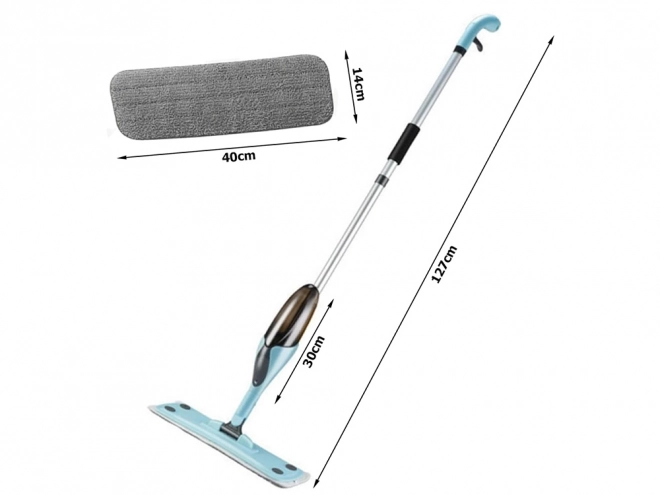 Flat Mop with Rotating Sprayer and Microfiber Pads