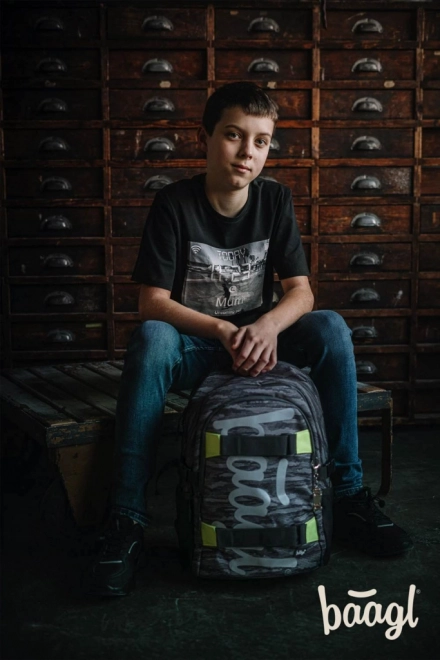 BAAGL Schulrucksack Skate Grau