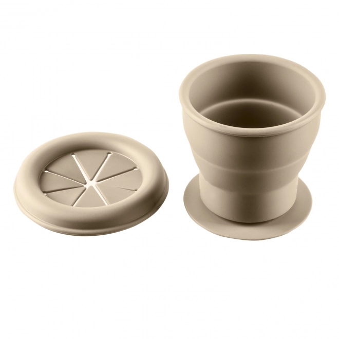 Silicone Snack Bowl with Suction Cup Sand Beige