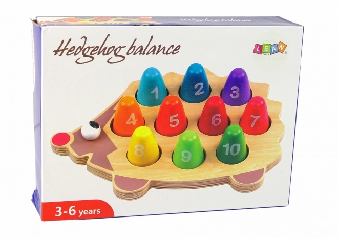 Wooden Educational Hedgehog with 10 Colorful Pegs