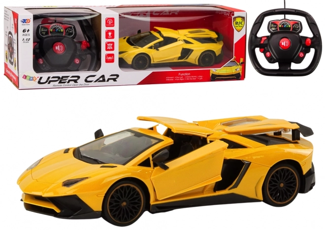 Remote Control Yellow Sports Car with Opening Doors